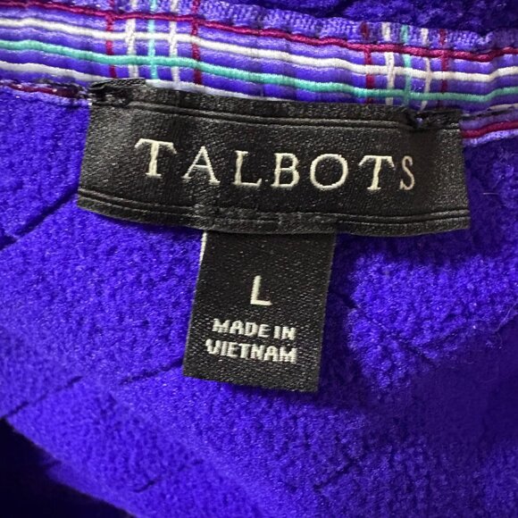 Talbots Quilted Fleece Jacket Size Large Zip Up - Picture 6 of 7